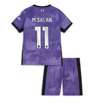 Liverpool Mohamed Salah #11 Tredjedraktsett Barn 2023-24 Kortermet (+ Korte bukser)